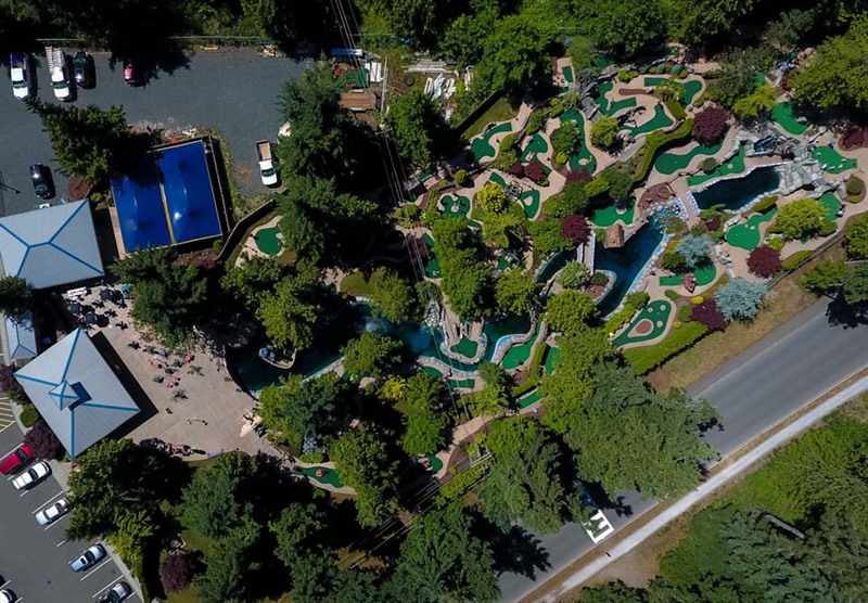 Aerial view of Outdoor Amenity Riptide Lagoon Adventure Mini Golf.
